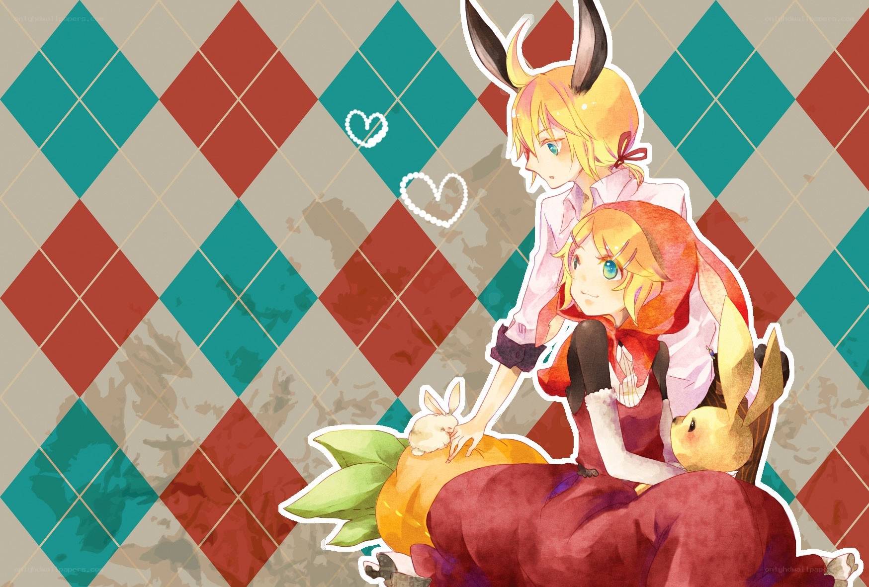 Anime characters with rabbits