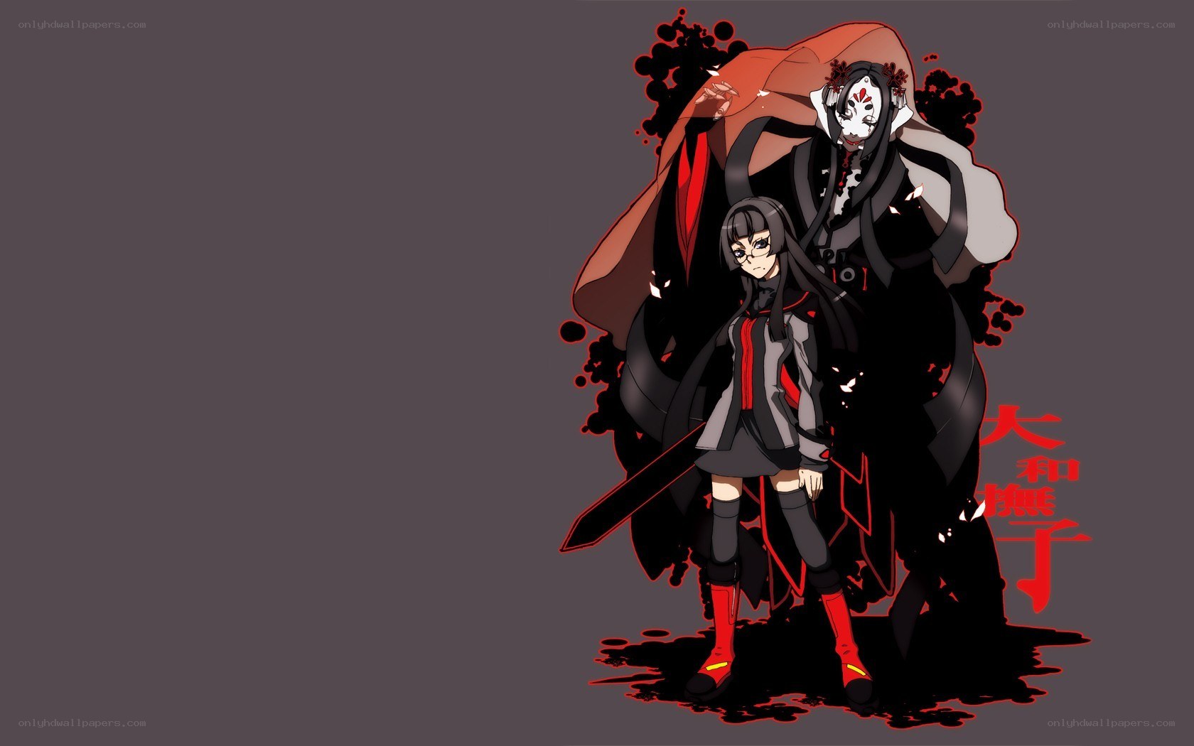 anime characters with red accents