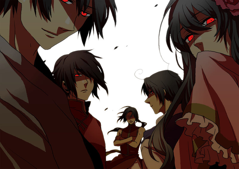 Anime Characters with Red Eyes — Black