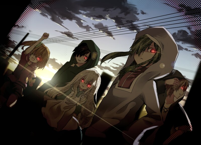 Anime Characters with Red Eyes — Brown, Dramatic