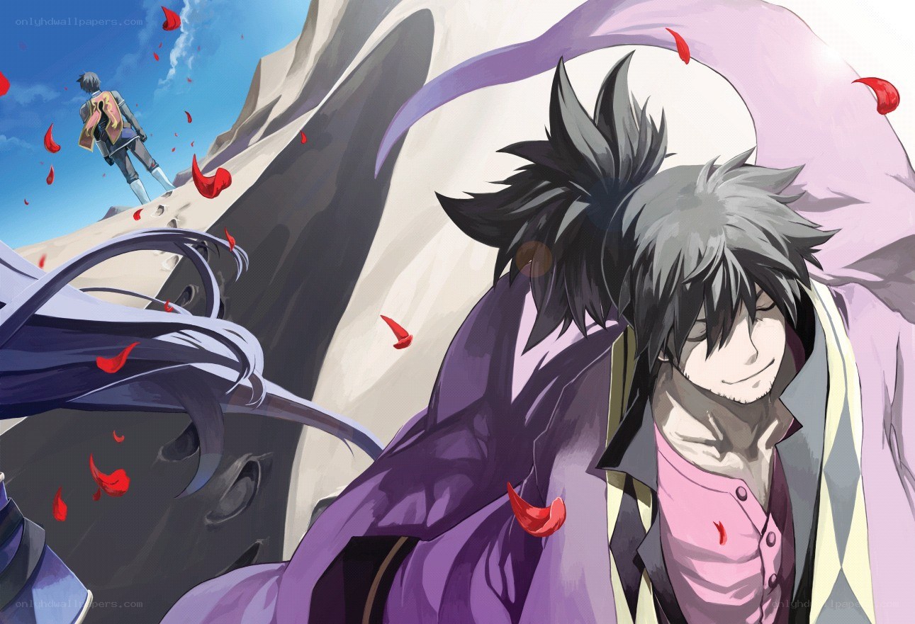 Anime characters with red petals
