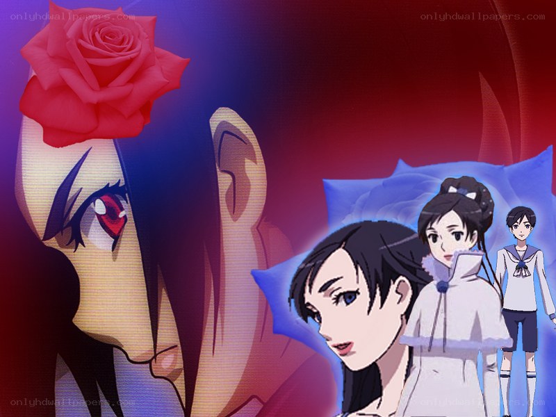 anime characters with red rose