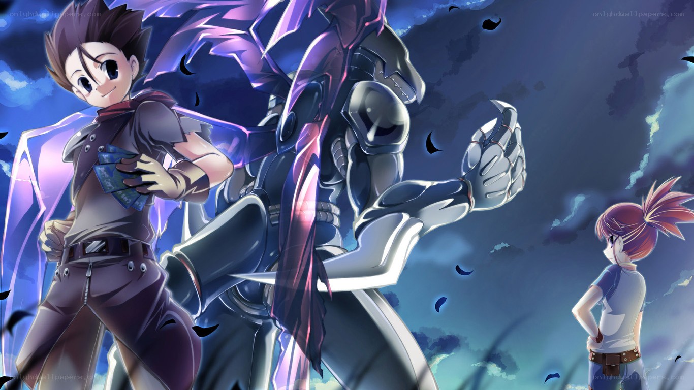 anime characters with robot companion