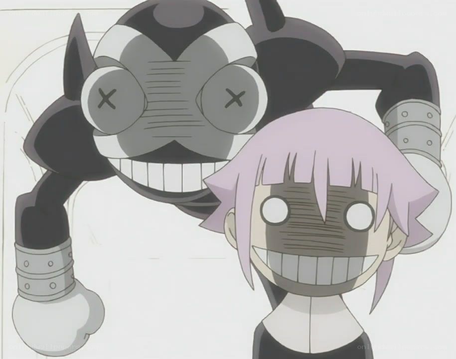 Anime characters with robotic faces