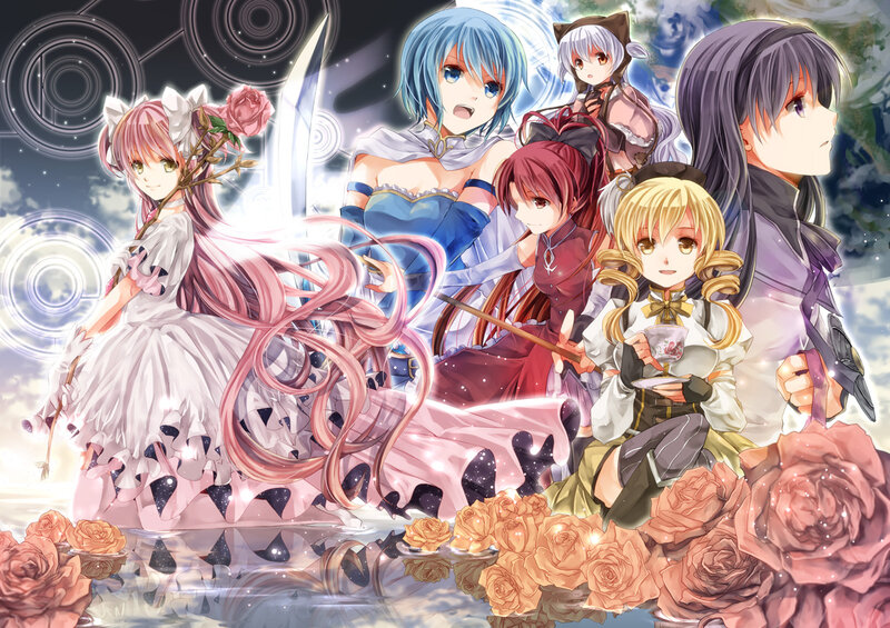 Anime Characters with Roses — Pink