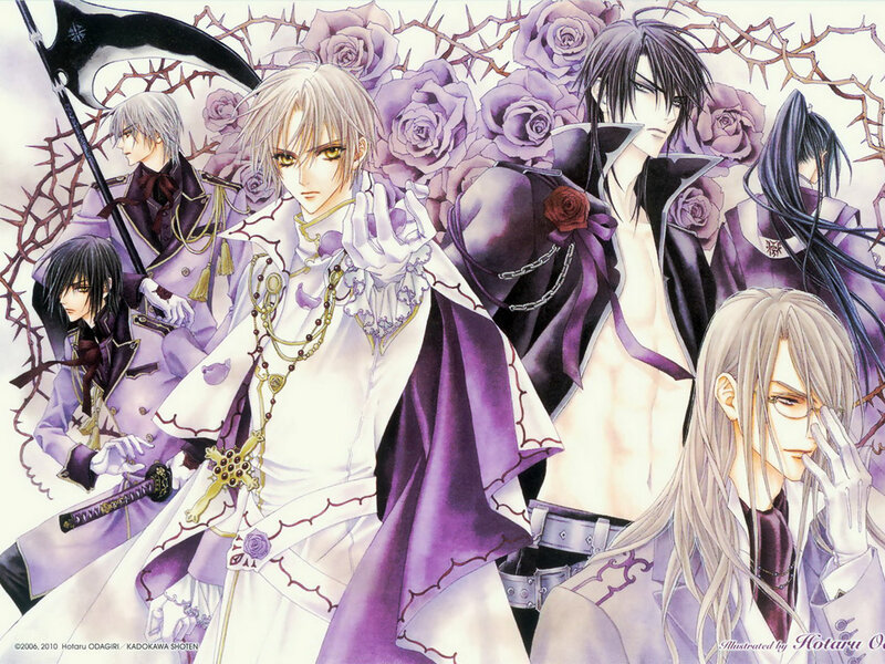 Anime Characters with Roses — Purple