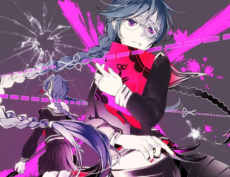 Anime characters with scissors