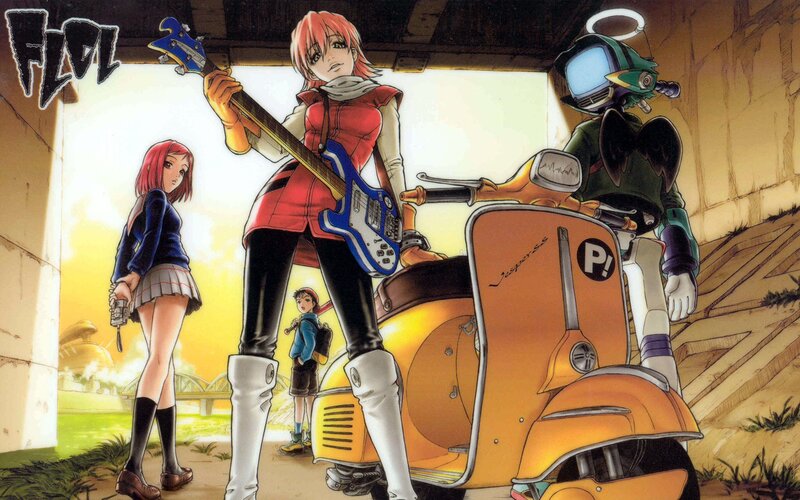 Anime Characters with Scooter — Yellow