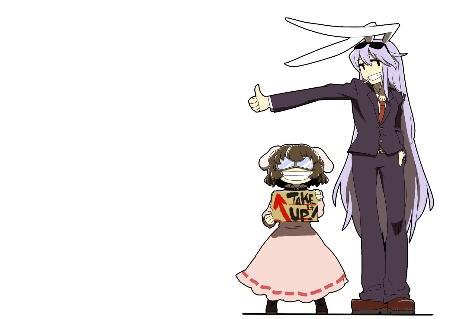 Anime characters with signs