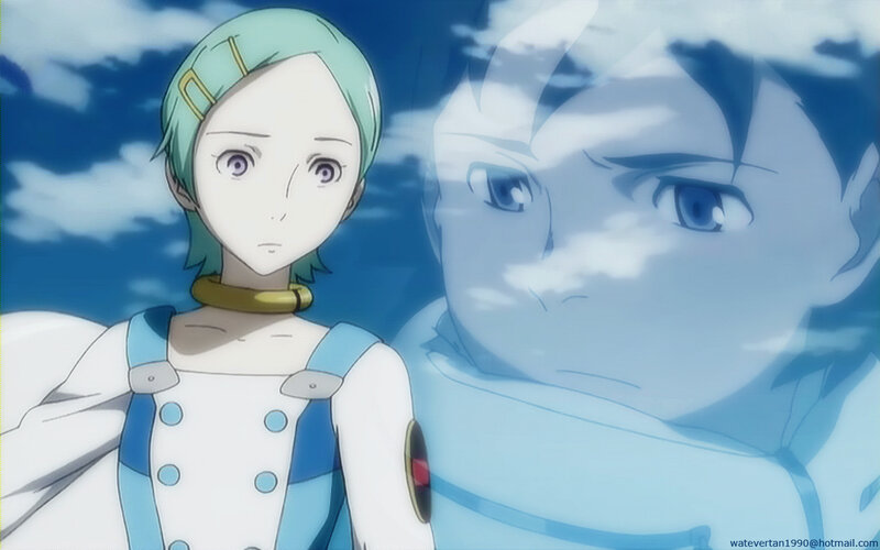 anime characters with sky background