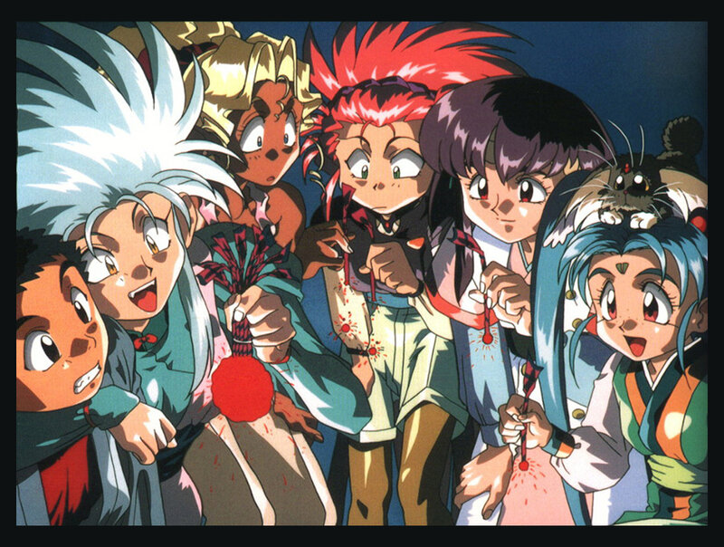 Anime characters with sparklers