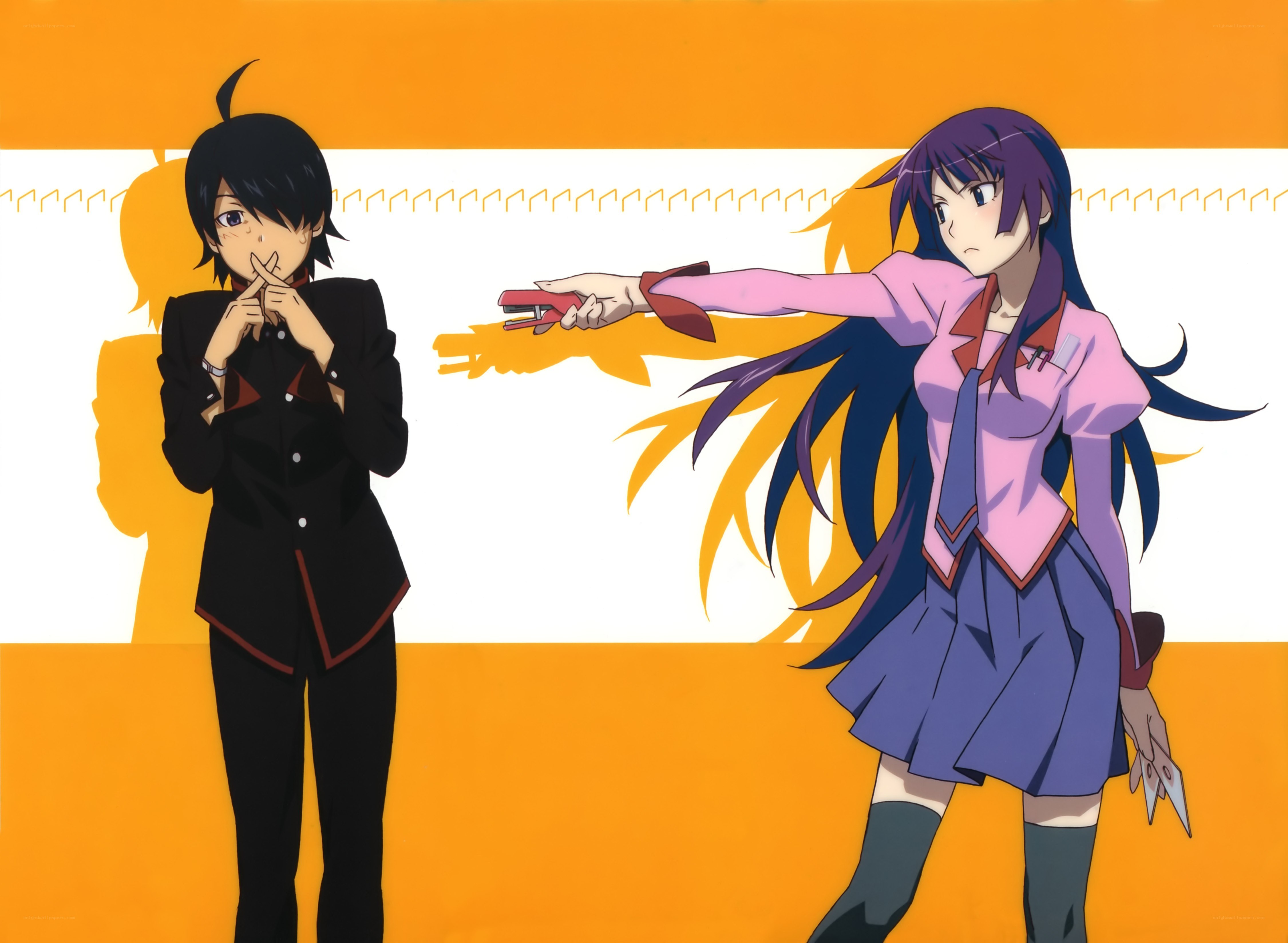 Anime characters with stapler