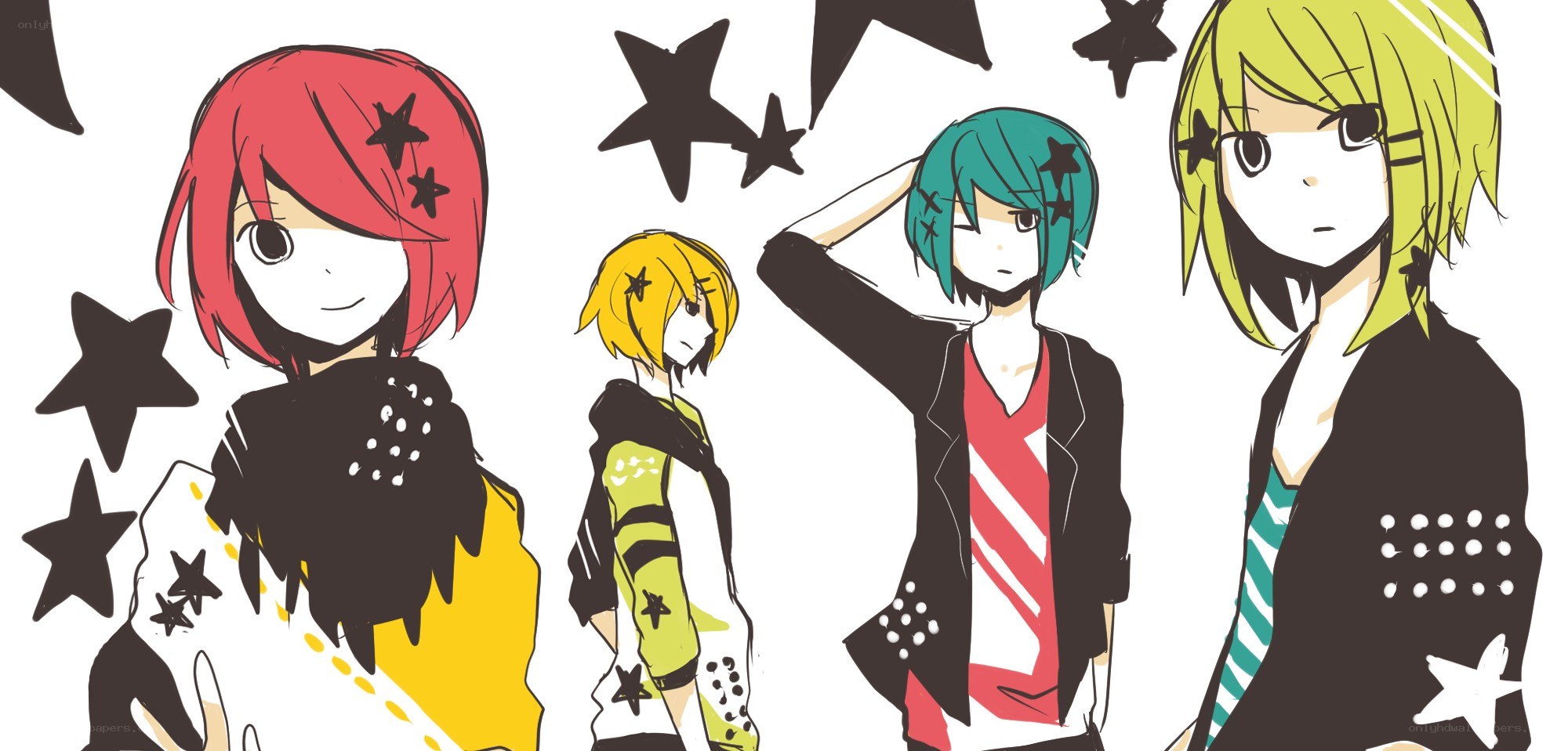 anime characters with star motifs
