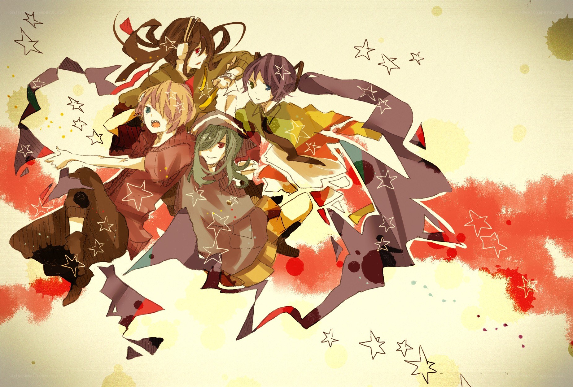 anime characters with stars