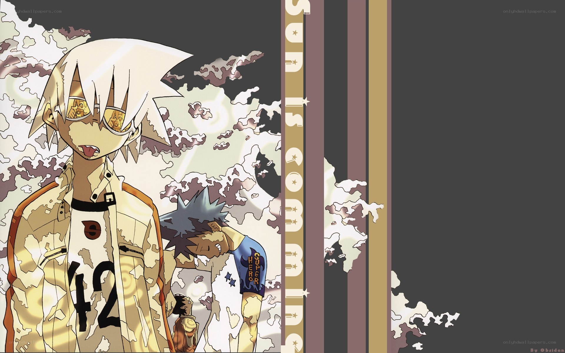 Anime characters with sun theme