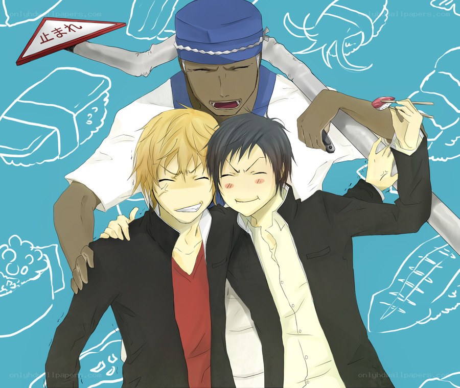 anime characters with sushi chef