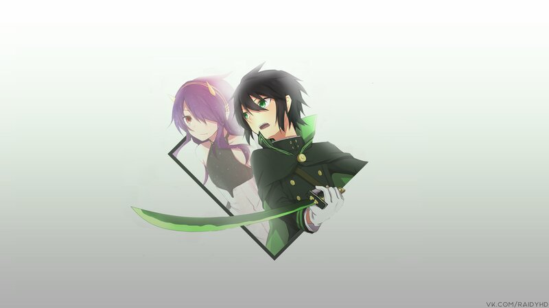 Anime Characters with Sword — Green