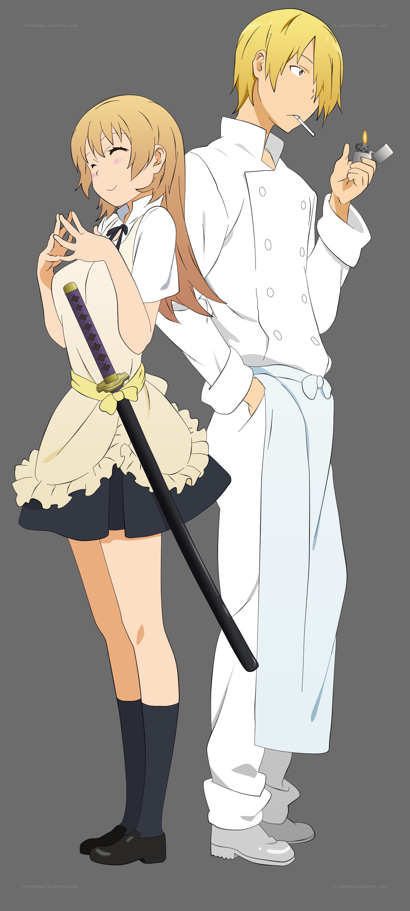 anime characters with swords