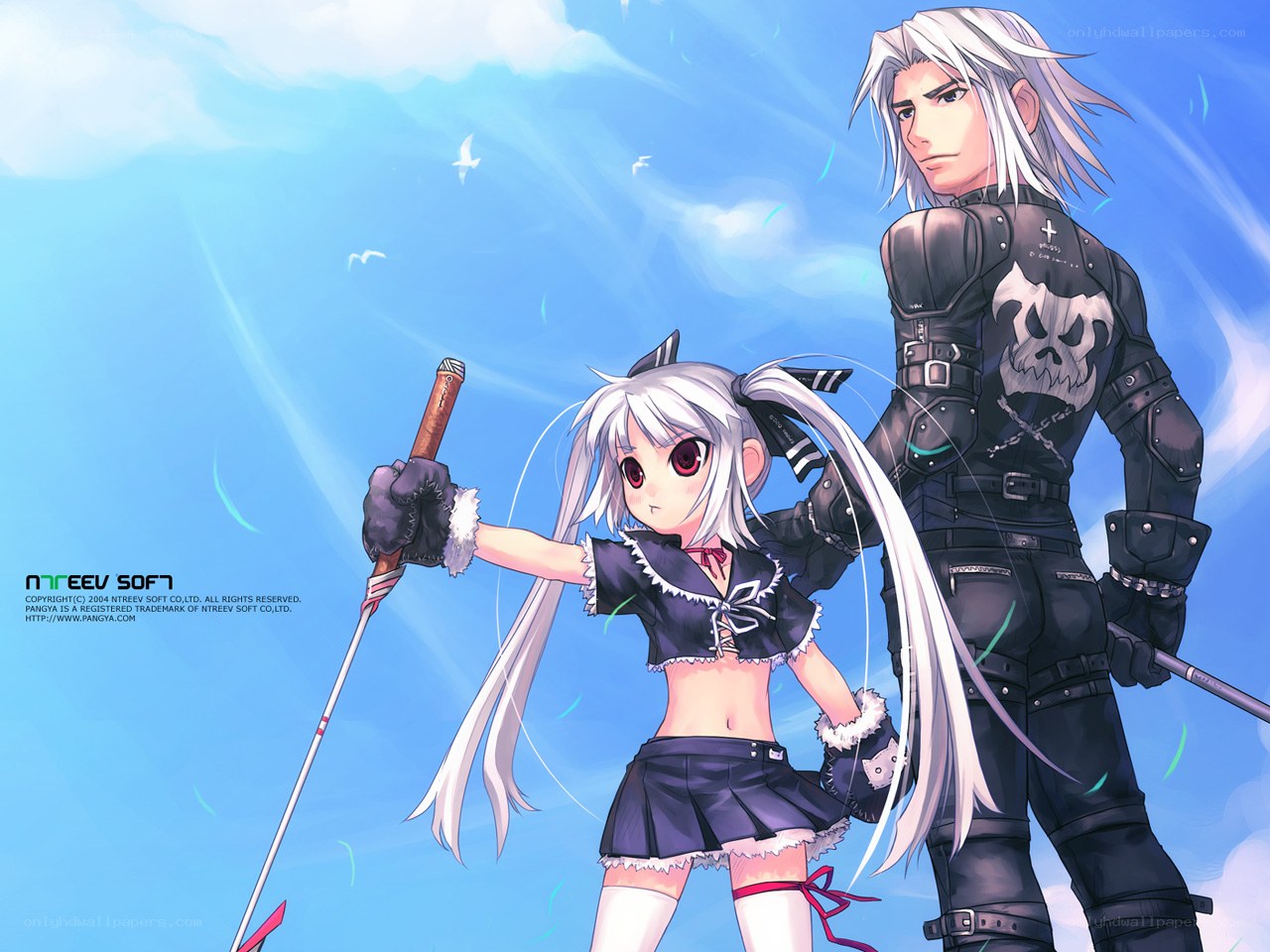 Anime characters with swords
