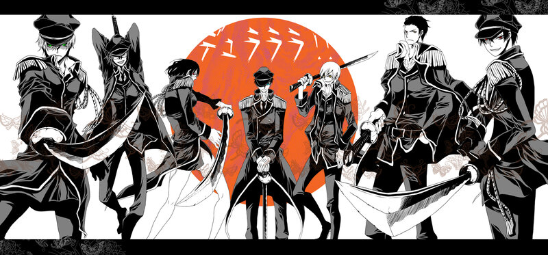 anime characters with swords