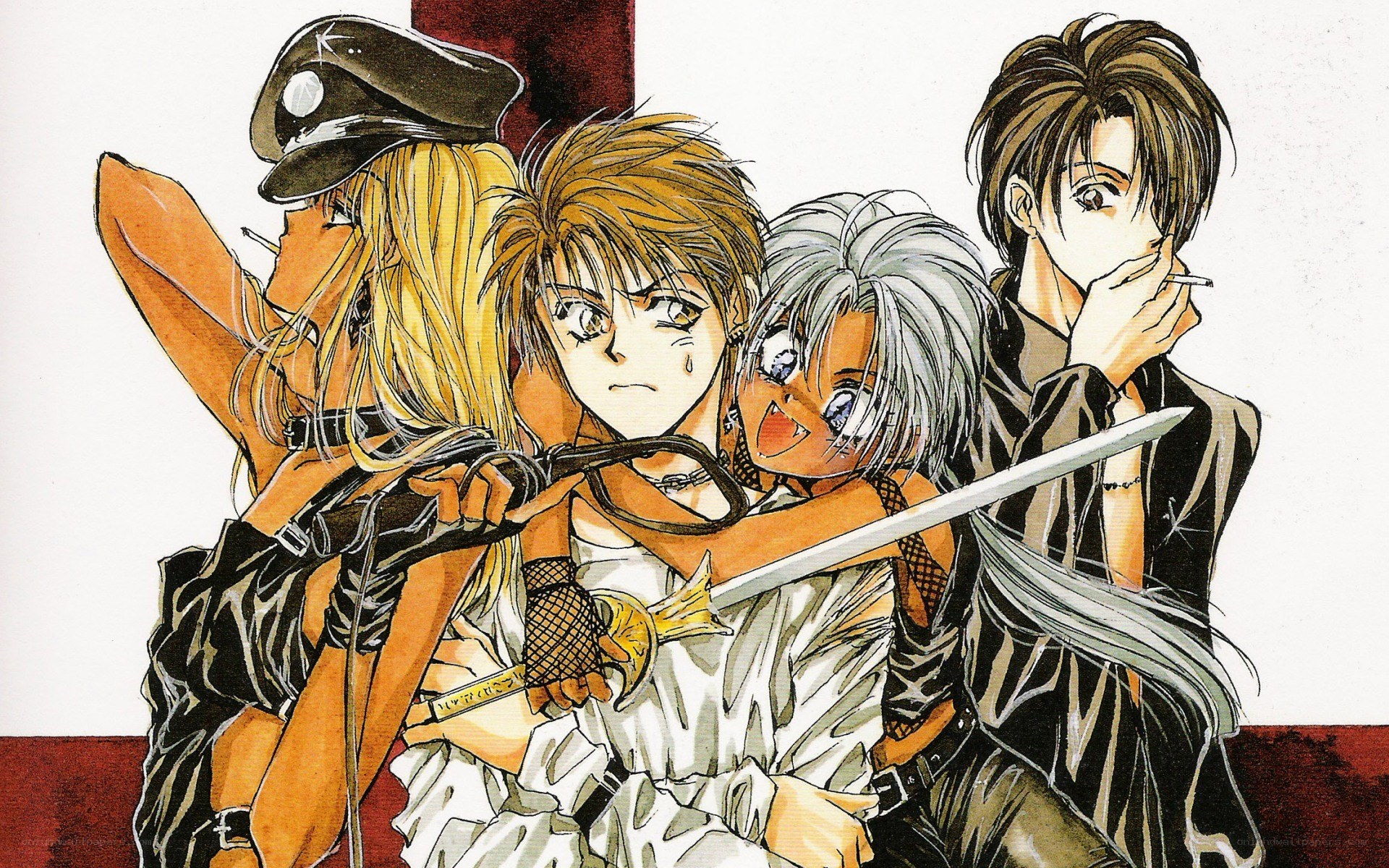 anime characters with swords
