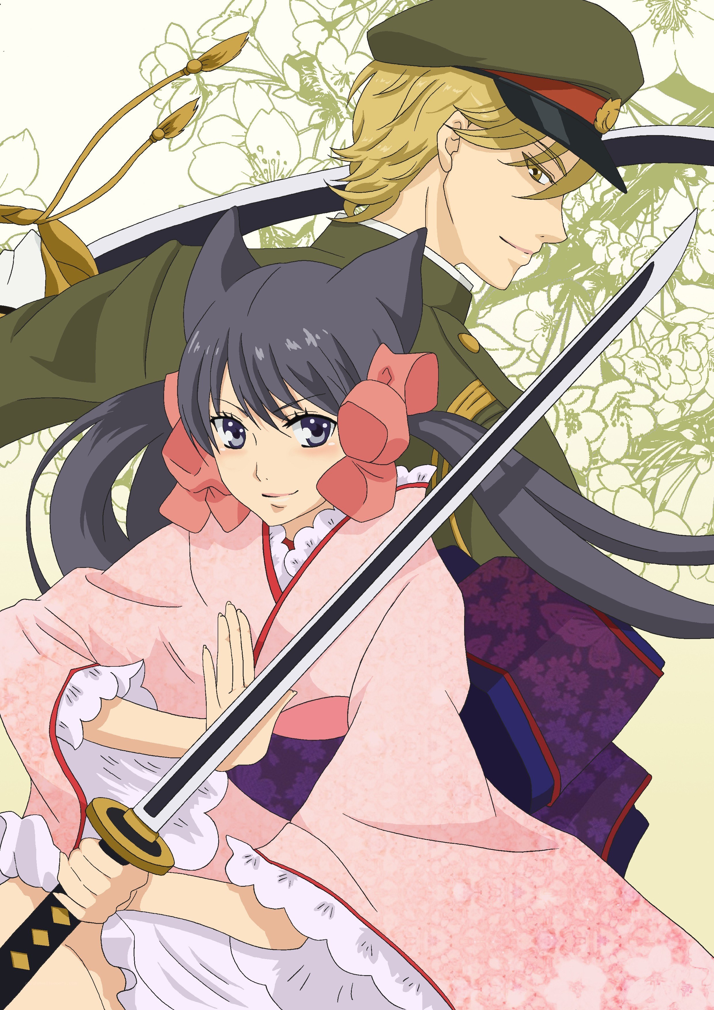 Anime characters with swords