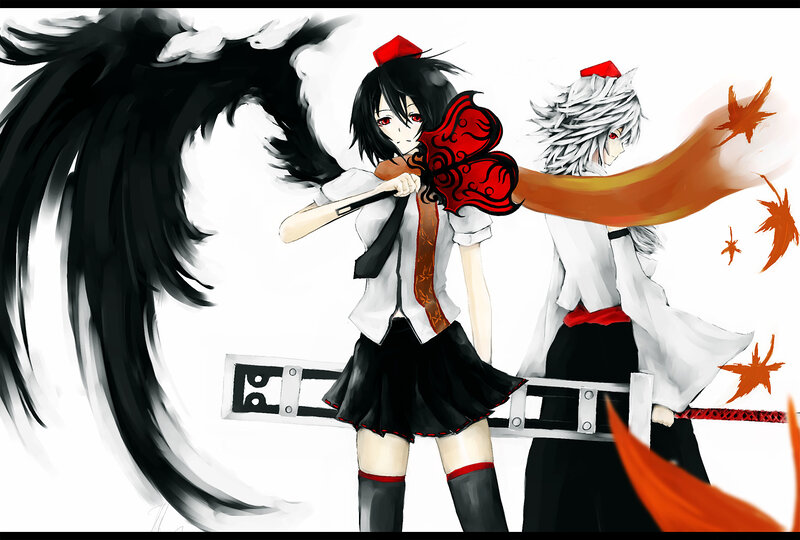 Anime characters with swords