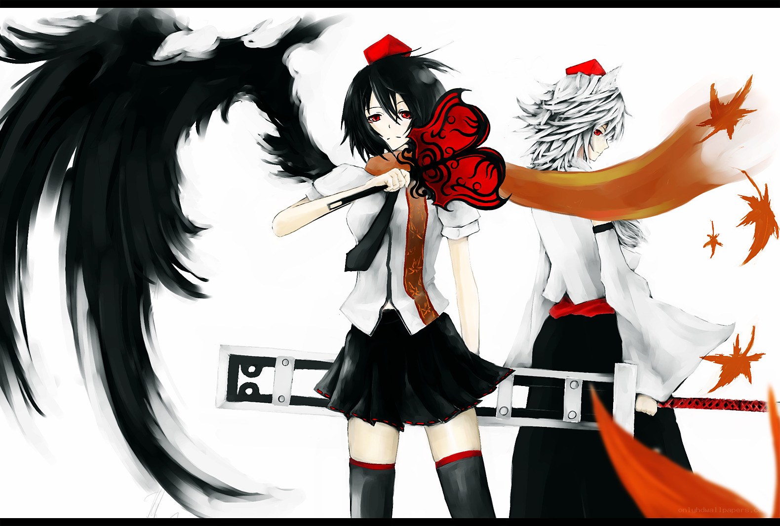 Anime characters with swords