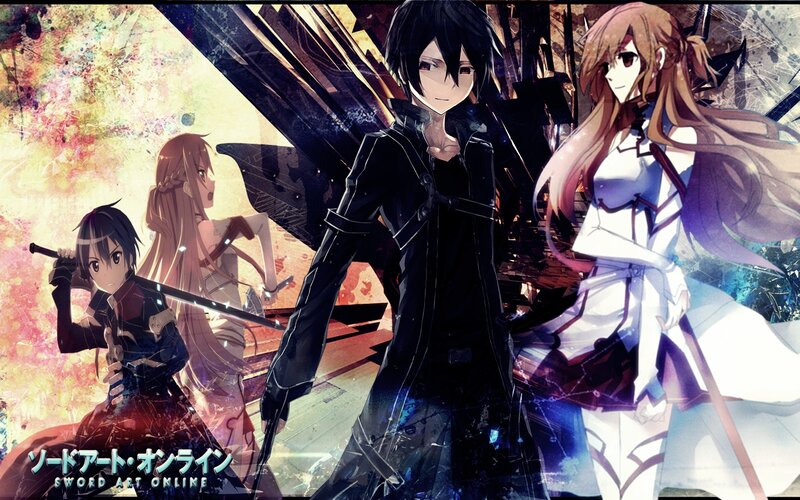 Anime Characters with Swords — Black, Dramatic, Long Hair