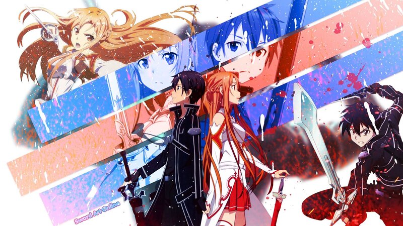 Anime Characters with Swords — Blue, Dramatic, Action
