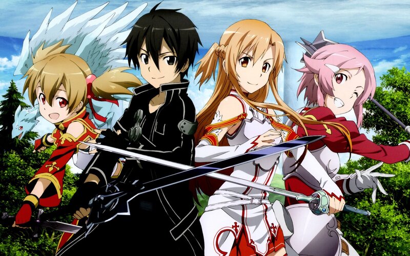 Anime Characters with Swords — Green, Adventurous