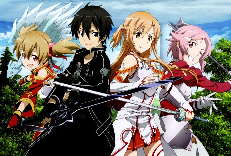 Anime Characters with Swords — Green