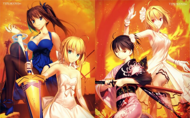 Anime Characters with Swords — Orange