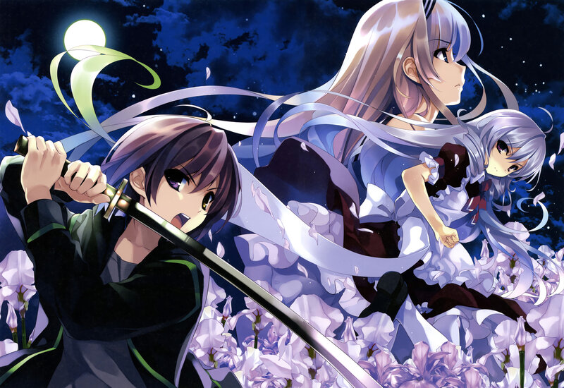 Anime Characters with Swords — Purple, Dramatic