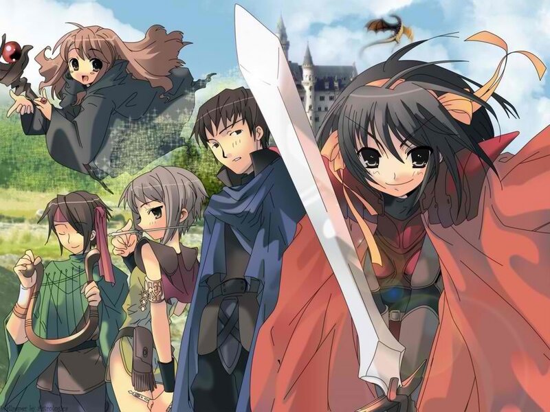 Anime Characters with Swords — Red, Adventurous