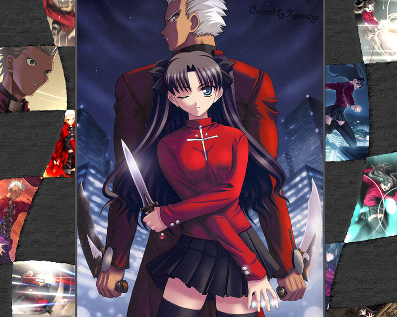 Anime Characters with Swords — Red, Dramatic, Night