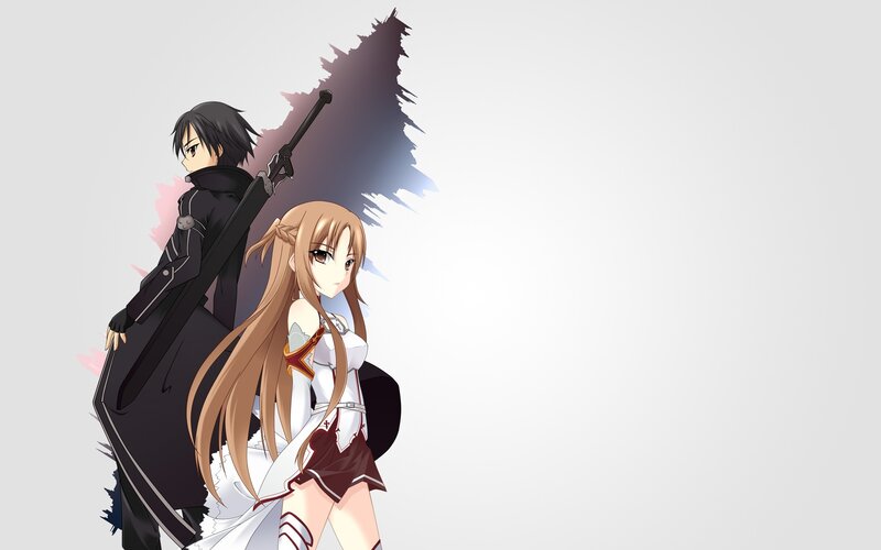 Anime Characters with Swords — White