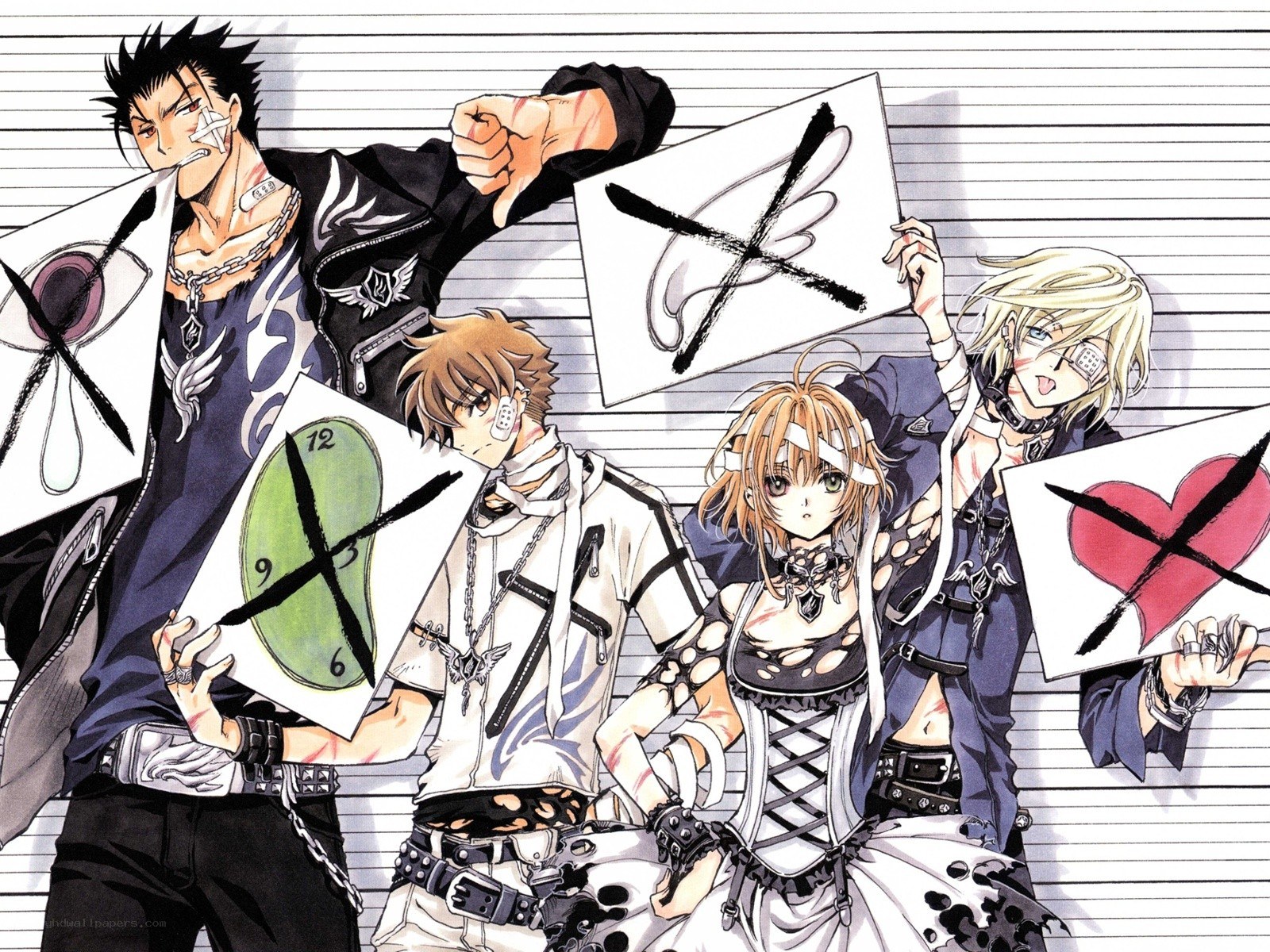 Anime characters with symbols