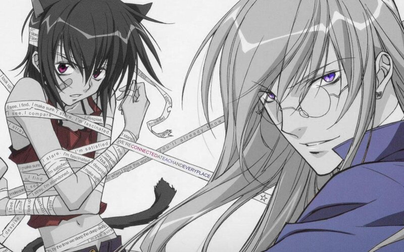 Anime characters with text strips
