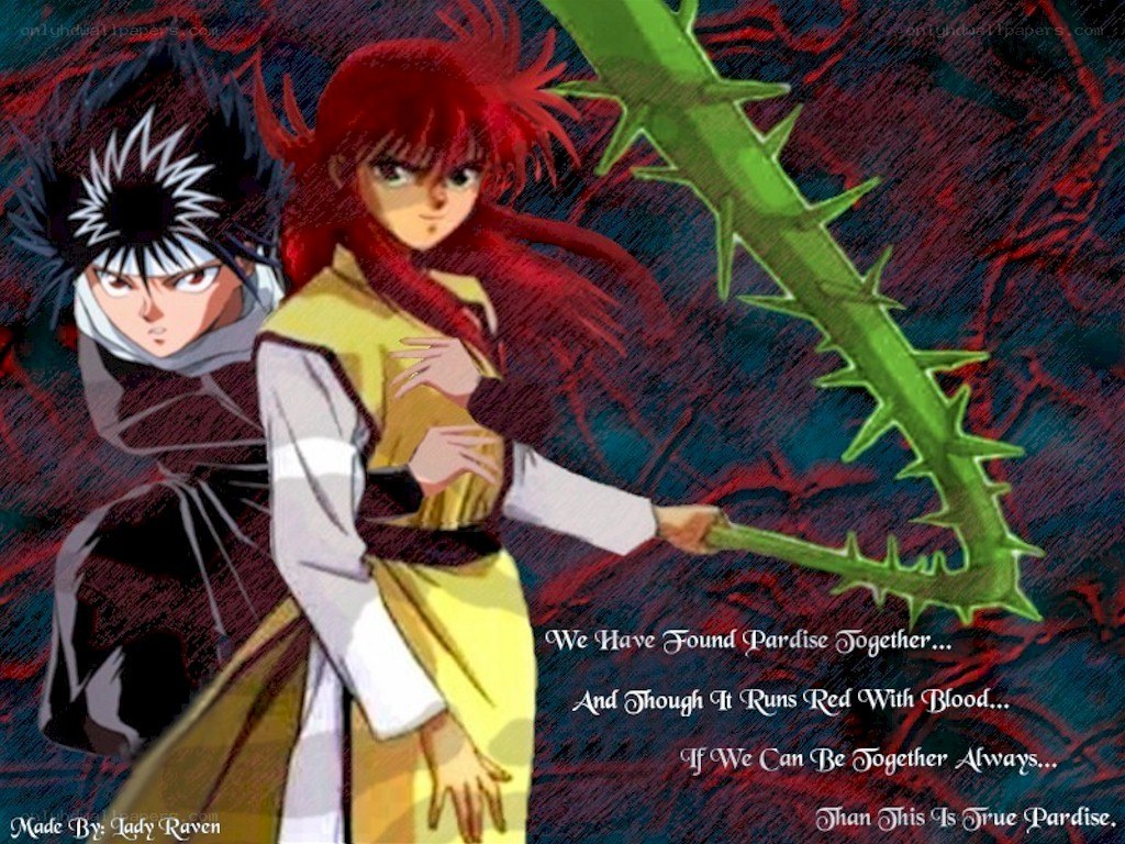 Anime characters with thorny vine