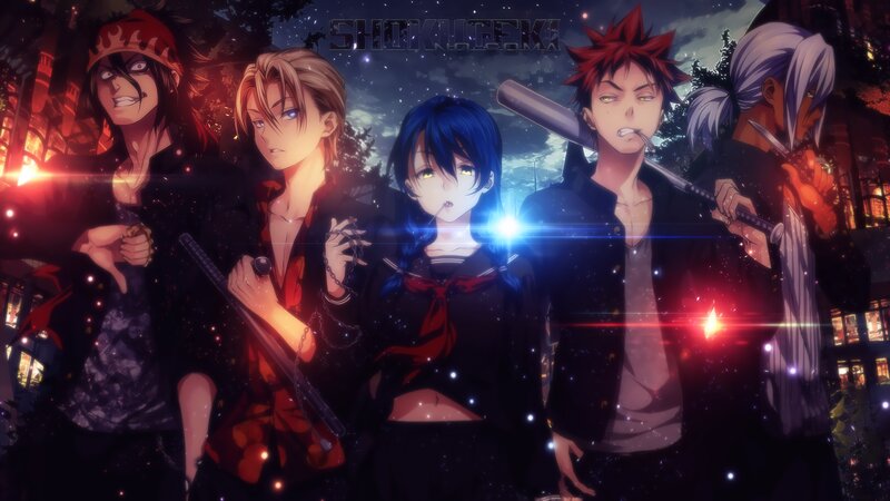Anime Characters with Weapons — Black, Dramatic, Night