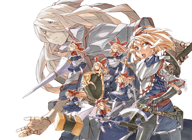 Anime Characters with Weapons — Blue, Dramatic