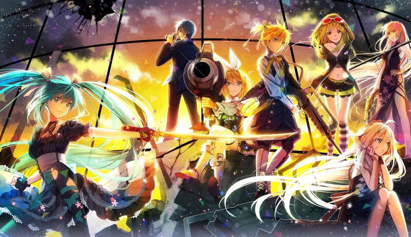 Anime Characters with Weapons — Yellow, Dramatic