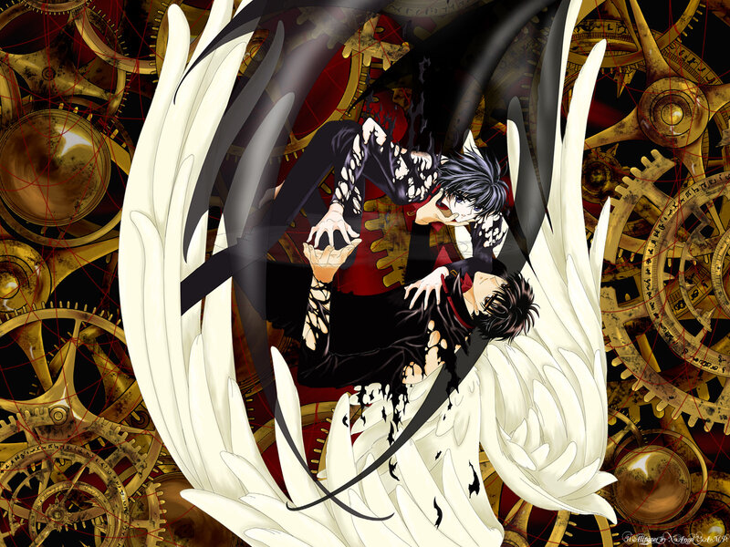 Anime characters with wings and gears