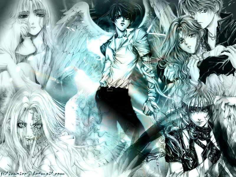 Anime Characters with Wings — Black