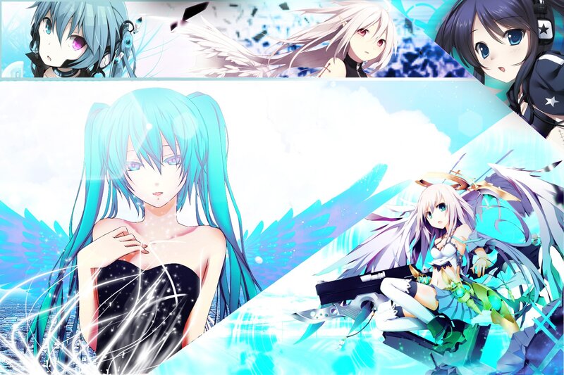 Anime Characters with Wings — Blue, Dramatic