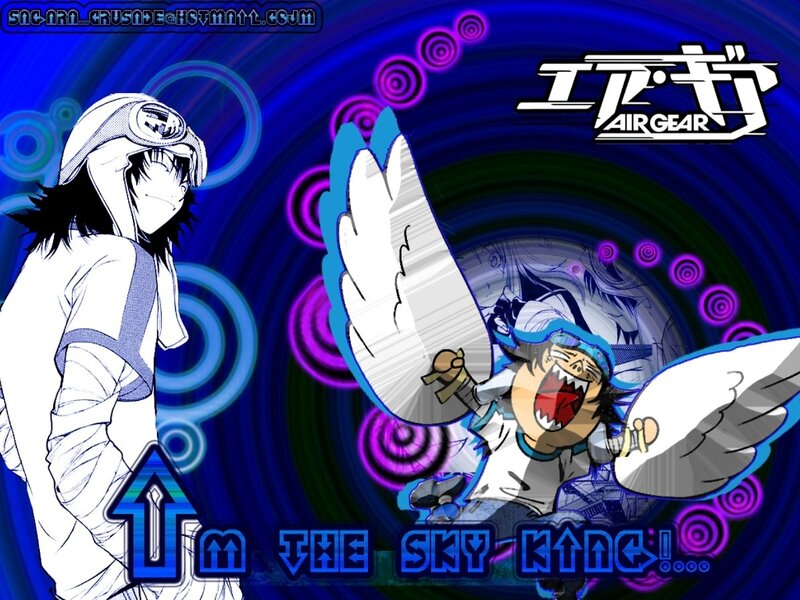 Anime Characters with Wings — Blue, Dynamic
