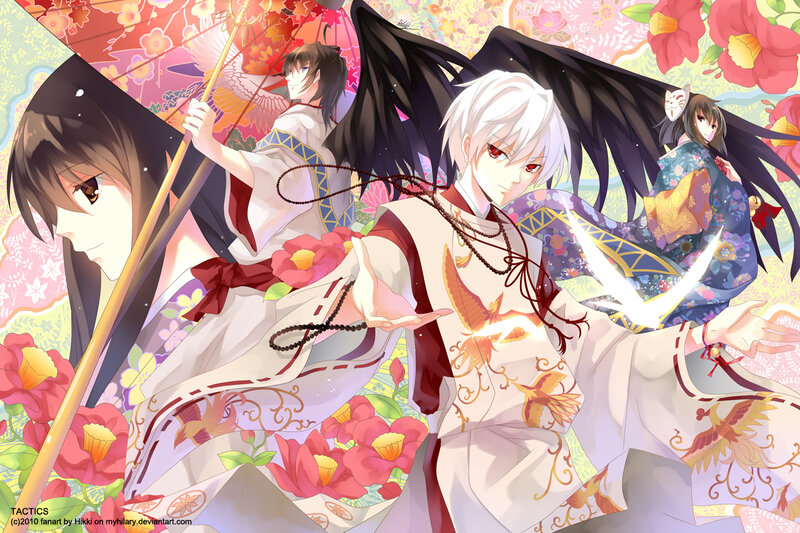 Anime Characters with Wings — White, Dramatic