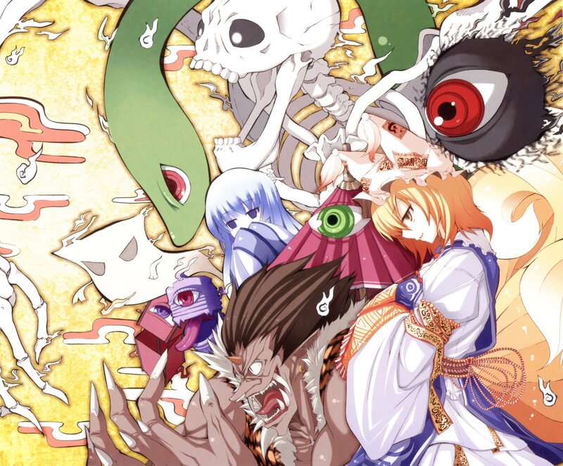 anime characters with yokai creatures