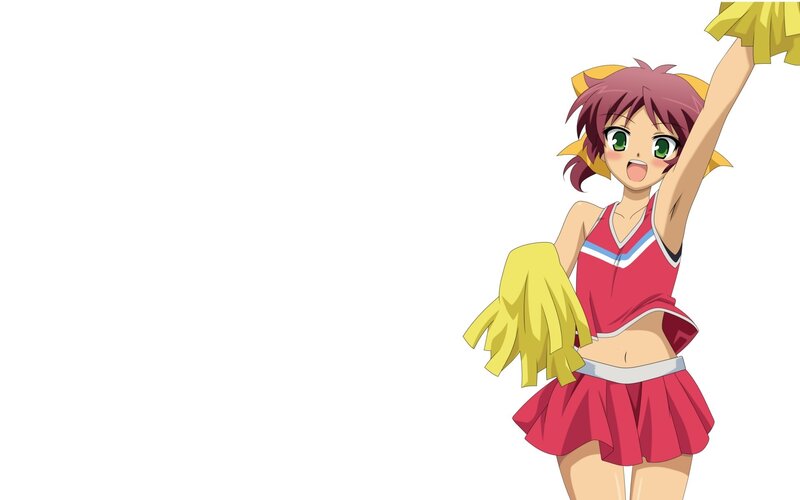 Anime Cheerleader Girl — Red, Energetic, Cheerleading Outfit